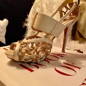 SOLD L.A.M.B. Cream Buckle Yacht Pump